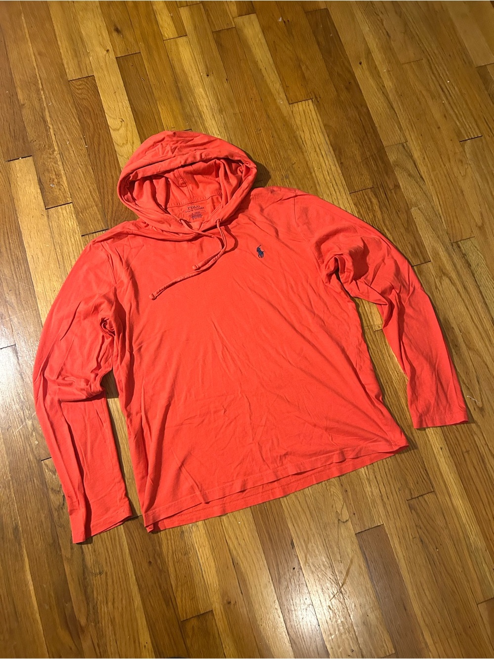 Polo by Ralph Lauren Men's Coral Long-Sleeve Hooded Tee